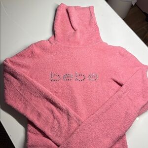 BEBE Y2K Velour Cozy Turtleneck Sweater